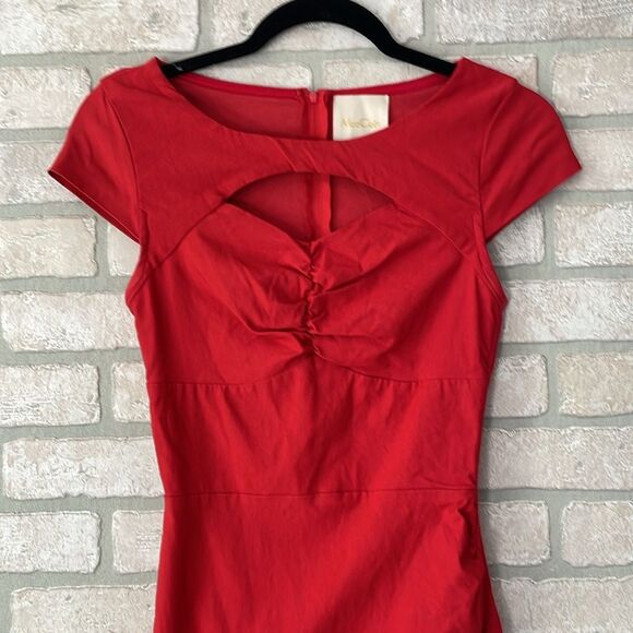 Mod Cloth, “Dear Fiery” Dress, Sweetheart Neckline, Cut Out, Tapered Waist, SZ-S - Picture 3 of 7